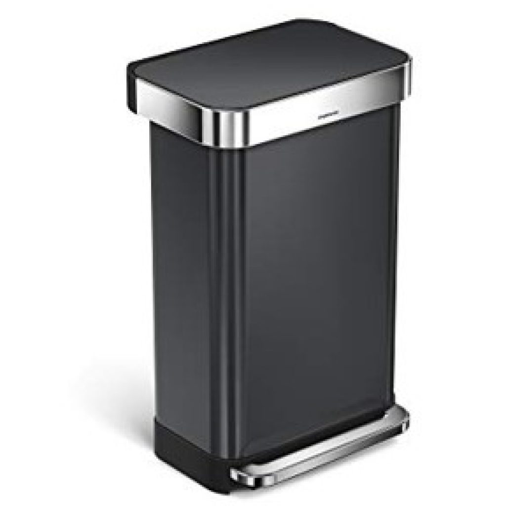 Kitchen Black Stainless Steel Trash Cans Guide   Black Stainless Step Can 1024x1024 